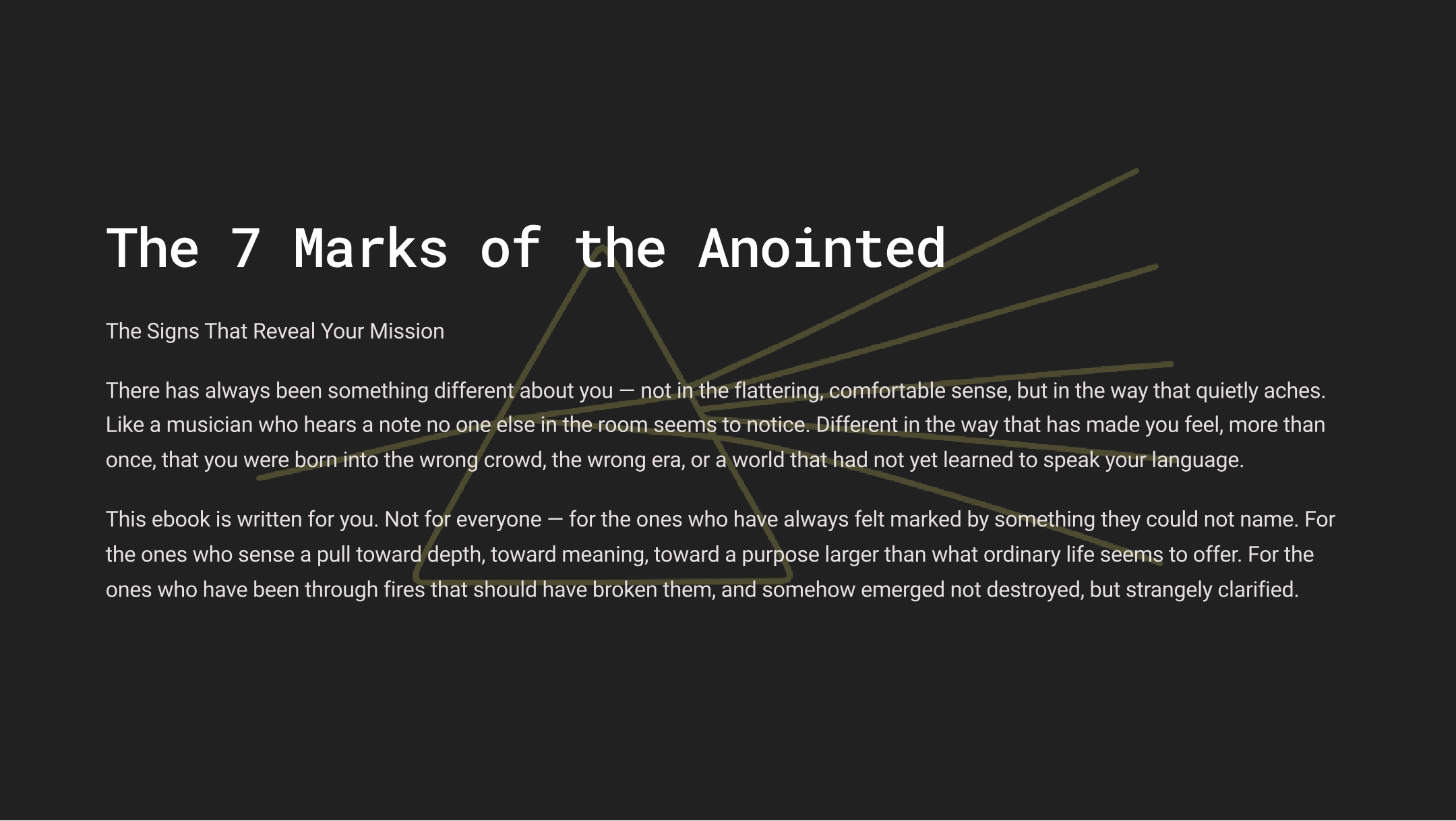 The 7 Marks of the Anointed: The Signs That Reveal Your Mission