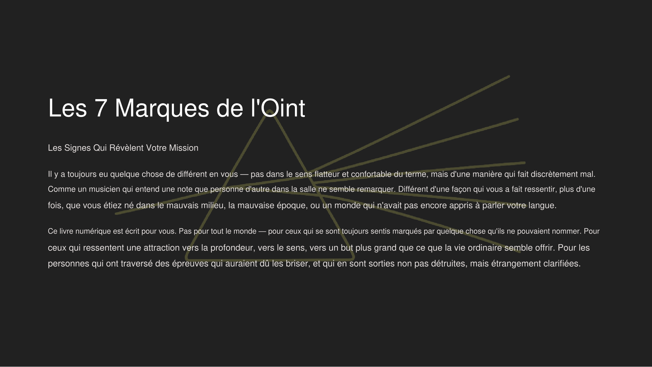 Les 7 Marques des Oints : Les Signes Qui Révèlent Votre Mission